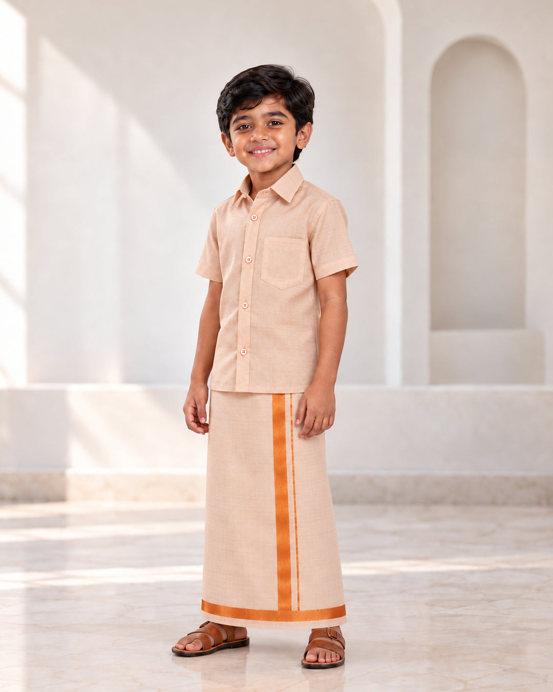 Kids Dhothi Set-Copper